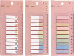 Index Tabs With Ruler, 3 Pack 600 Pieces Sticky Note Marker, Writable & Repositionable File Flags