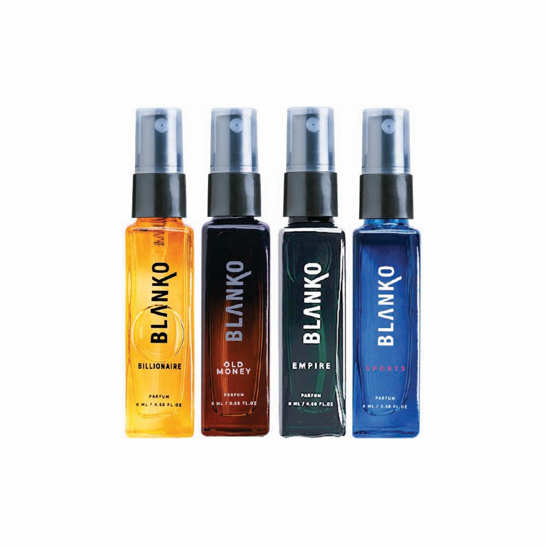 Blanko TLT Parfum Pack Of 4x 0.27 Fl.oz. Billionaire+ Old Money+ Empire+ Sports | Luxury Fragrance Gift Set For Husband, Father, Brother