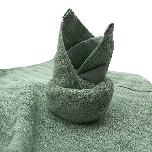 Mush Bamboo Hand Towels 600 Gsm | 100% Bamboo Gym Towel For Men & Women Workout Ultra Soft, Absorbent & Quick Dry Towel (Green)- Set Of 2
