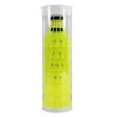 SPOCCO Stable Windproof Nylon Plastic Badminton Shuttlecocks , Speed 76 | Yellow , Pack Of 6