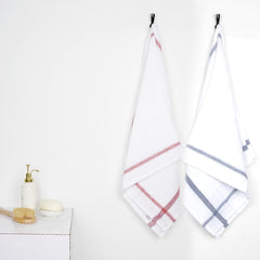 Thirsty Towel By Doctor Towels 600 Gsm | Double Cloth Cotton Bath Towel Quick Dry, Super Soft, High Absorbent | Red - Blue (Pack Of 2)