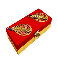 Handmade Multipurpose Box, Cash Box, Gaddi Box, Jewellery Box, Shagun, Gift Box Shagun, Colour - Red, Material - Wood