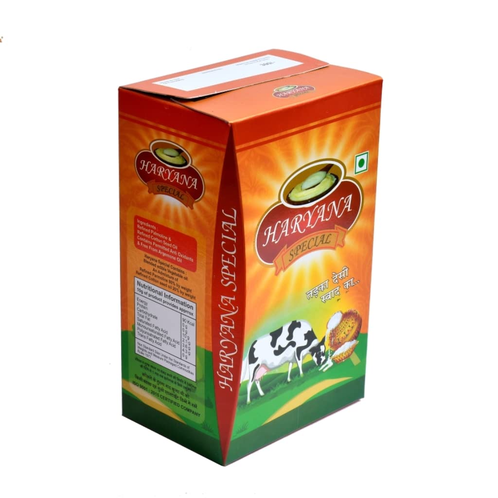 Pure Desi Cow By Haryana Special | Good Source Of Healthy Desi Cow Ghee Perfect For Frying & Cooking | (1 Litr) 33.8 Ounce | Box Pack