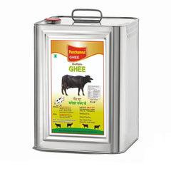 Pure Premium Buffalo Danedar Ghee By Panchamrut | Rich In Nutrients & Delicious Healthy Desi Ghee Good For Body Health | (5 Litr) 169.0 Ounce | Tin Pack