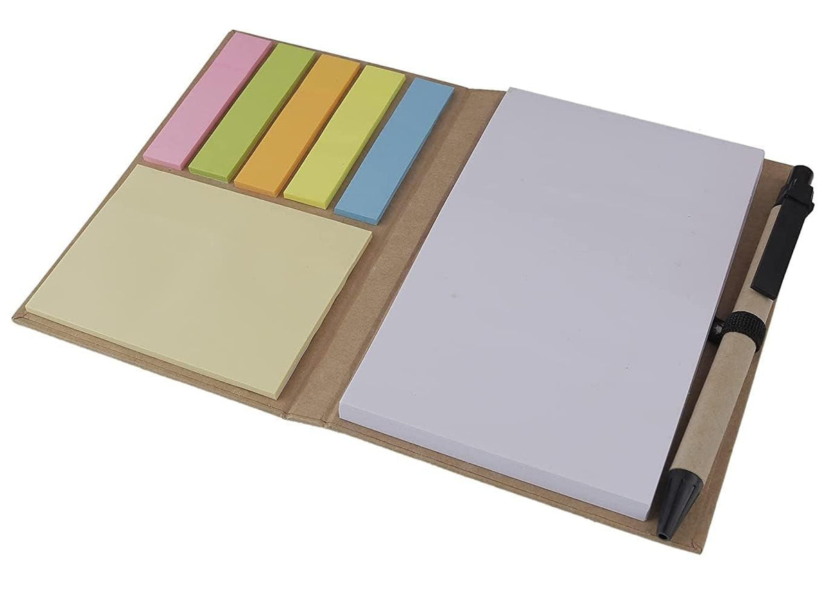 Memo Note Pad In Diary Style With Sticky Notes Pen Regular Notebook Single 70 Pages