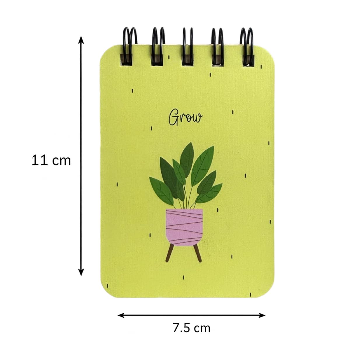 Spiral Pocket Notebook, Cute Mini Notepad, Handy Notebook For School (Grow) Pack Of 1