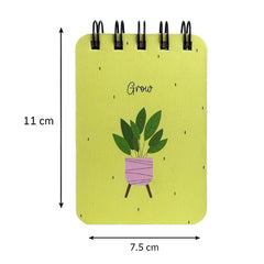 Spiral Pocket Notebook, Cute Mini Notepad, Handy Notebook For School (Grow) Pack Of 1