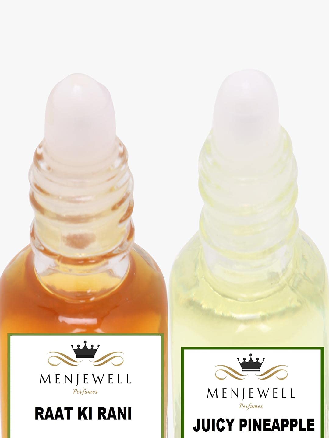 Menjewell Raat Ki Rani + Juicy Pineapple Attar Perfume 2x 0.17 Fl.oz. Pack Of 2 | Unisex Fragrance | Long Lasting