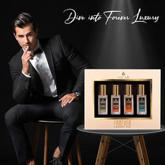 Oscar Forever Luxury Perfume Gift Set To Men 20ml 0.6 Fl.oz. Each X4 | Long Lasting Fragrance | Notes Of Aqua, Oud, Woody, Musk | Eau De Parfum | Valentine Day Gift