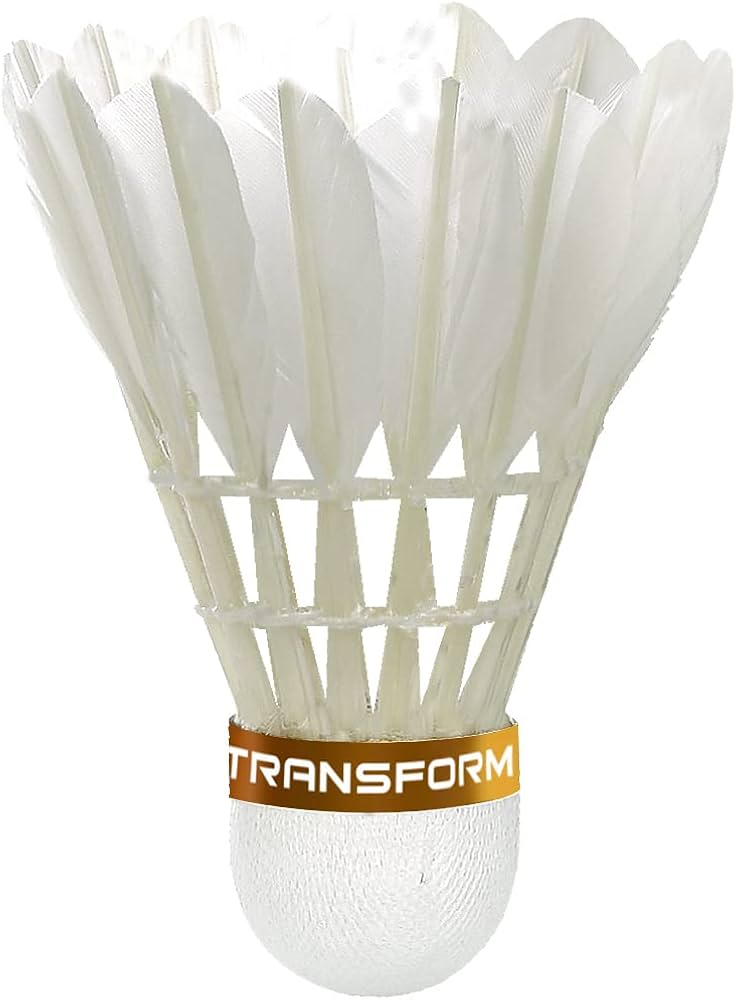 Transfrom VT - 50 Premium Feather Shuttlecock , Speed 76 , White | Pack Of 1 , Cork - Natural
