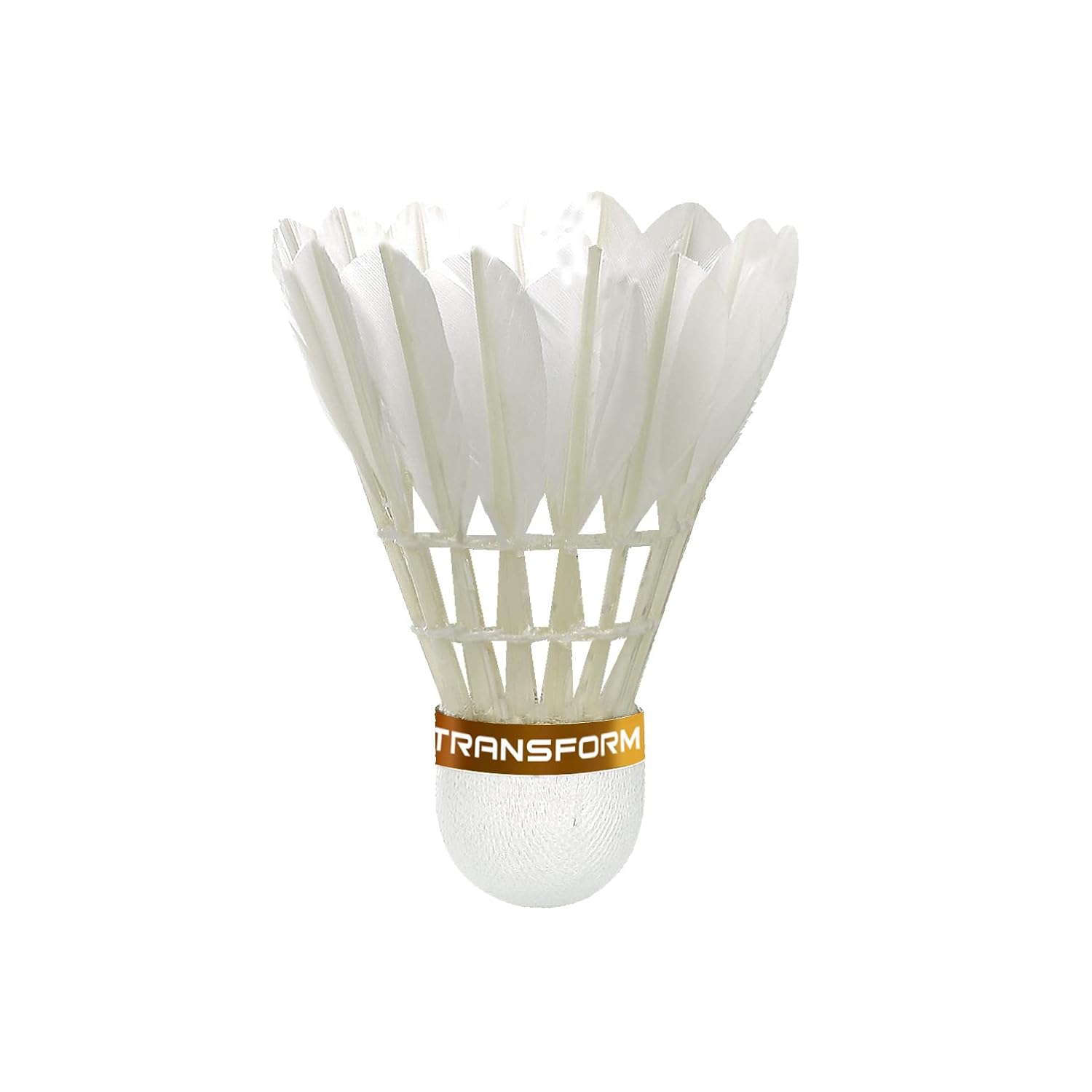 Transfrom VT - 50 Premium Feather Shuttlecock , Speed 76 , White | Pack Of 1 , Cork - Natural