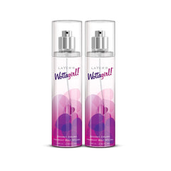 Layer'r Wottagirl Secret Crush Fragrant Body Splash For Women | Long Lasting Fragrance 135ml Each 4.56 Fl.oz. Combo Of 2