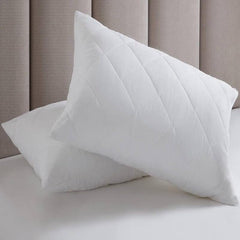 Soft Microfiber Pillows, Quilted Pillow For Sleeping, White, Standard Size - 17 X 27 Inch | Extra Soft Filled, Down Alternative Hypoallergenic Pillow | Neck Support, Lightweight - Set Of 2