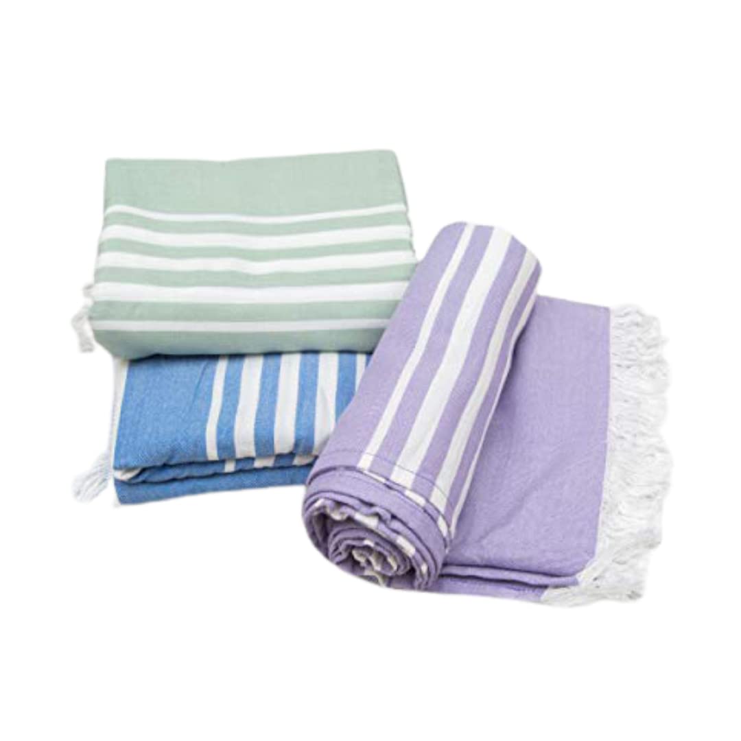 Mush 100% Bamboo Large Bath Towel 280 Gsm | Ultra Soft, Absorbent, Light Weight, & Quick Dry Towel | Set Of 3 - Lavender, Blue & Light Green, 250 Tc