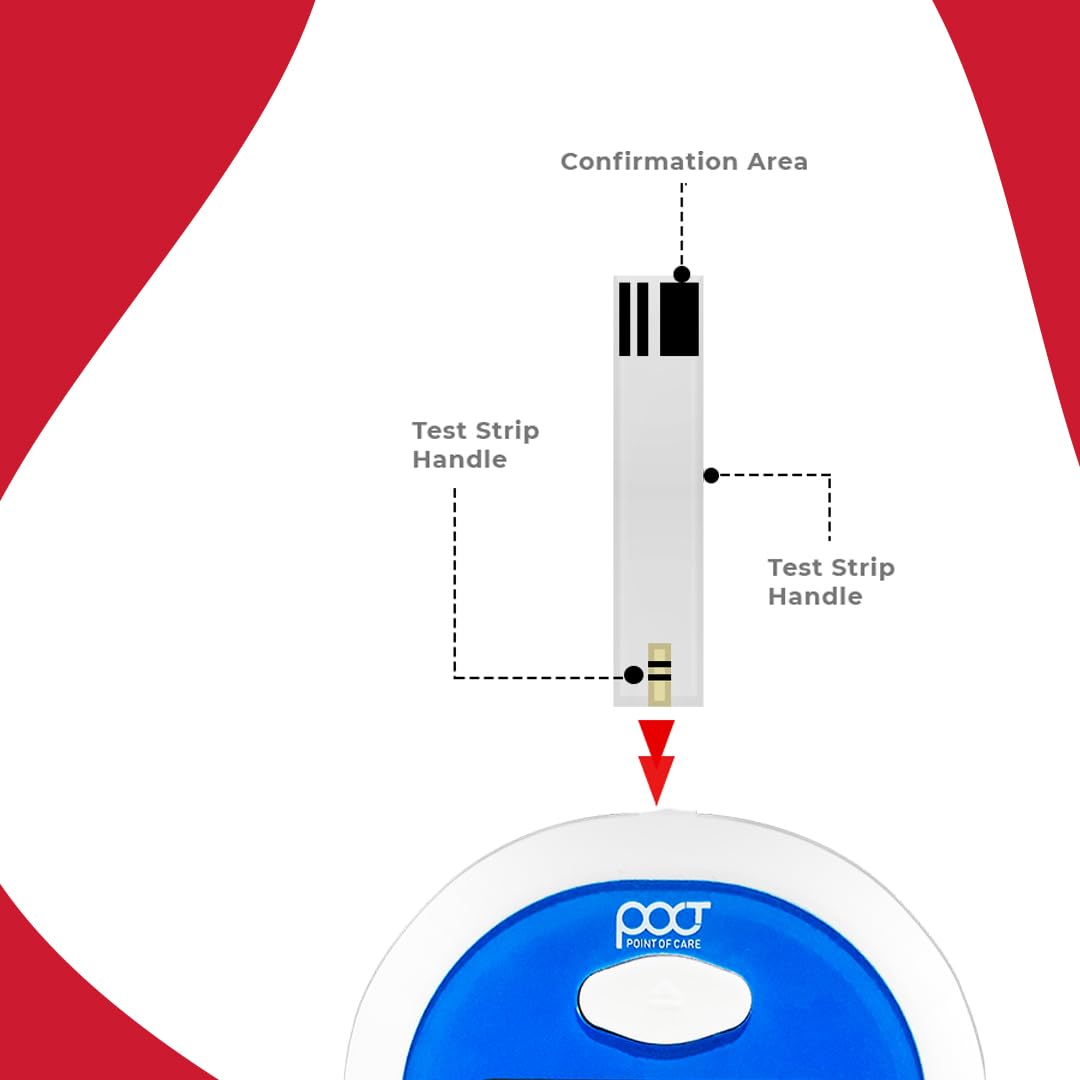 POCT Blood Glucose Test Strips - Pack Of 2X 50 Strips (Only Strips) | Blood Sugar Testing For Home & Clinical Use