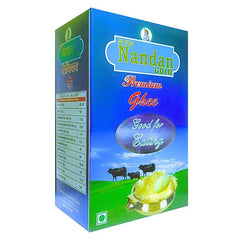 Pure Desi Cow Ghee By New Nandan Gold | Rich Aromatic & Nutritious Indian Cow Ghee Perfect For Cooking | (1 Litr) 33.8 Ounce | Box Pack