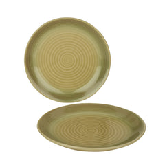 Studio Pottery Handcrafted Ceramic Dinner Plates Set Of 2 - Sage Green, Diameter: 10 Inches | Full Plates - Ceramic Platter - Sage Green Collection