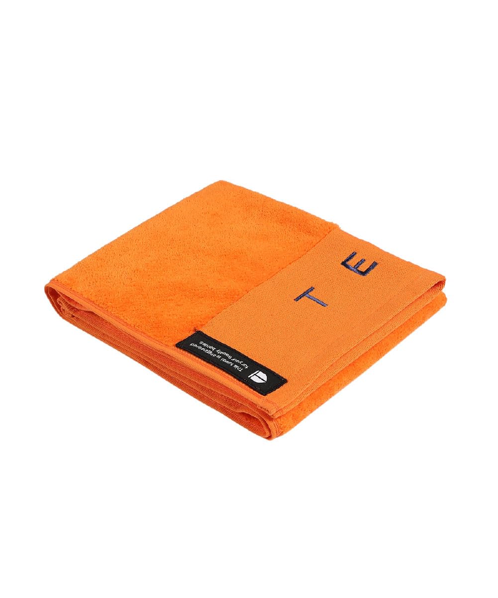 Tego Cotton Performance Sports Towel 100 Gsm - Gym, Work Out, Fitness Towel (Flash Orange)
