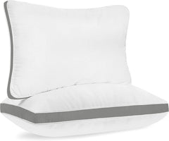 Premium Sleeping Pillow, Firm & Lofty Pillow, Size - 17 X 27 Inch | Bed Pillow For Sleeping, Microfiber Pillow, Washable | White Pillow - Set Of 2