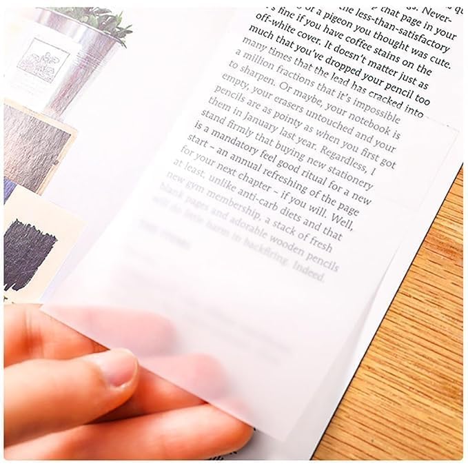Transparent Sticky Notes, Clear Translucent Self-Stick Writing Pads (3x3 Inch, 50 Sheets)