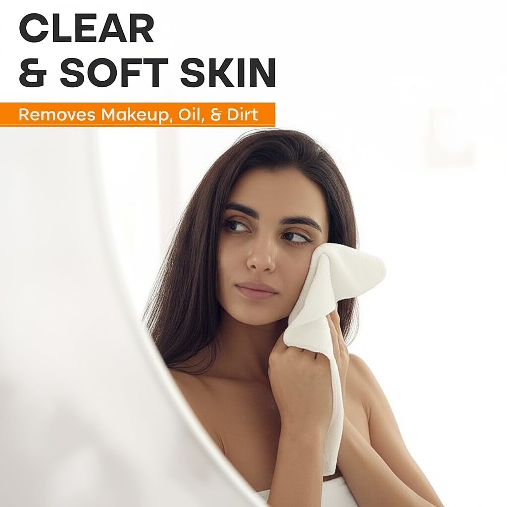 U & U Unique Utilities Microfiber Face Towels 400 Gsm | Gym Towels For Men & Women | Super Soft & Ultra Absorbent (Grey & White) -Set Of 6