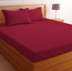 Plain Bedsheet For Double Bed King Size With 2 Pillow Covers - 90 X 100 Inches, Maroon | Perfect Gifts For Weddings, Anniversary - Durable For All Season