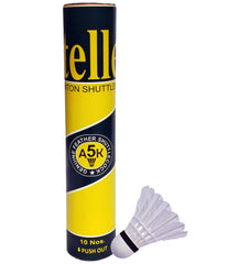 Steller A 5 Badminton Feather Shuttlecock , High Quality Round Feather | White , Pack Of 10