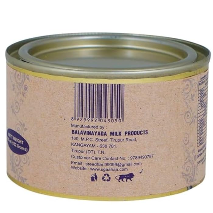 Pure Desi Cow Ghee By SG Aahaa | Rich Source Of Vitamin & Protein Fiber Pure Healthy Cow Ghee Perfect For Roast Makhana | (200ml) 6.7 Ounce | Tin Pack