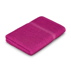 Welspun Alpha Cotton Bath Towel 450 Gsm | Soft & Absorbent Dobby Bath Towel (Raspberry)