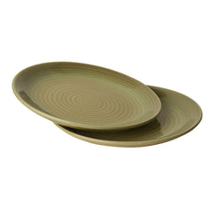 Studio Pottery Handcrafted Ceramic Dinner Plates Set Of 2 - Sage Green, Diameter: 10 Inches | Full Plates - Ceramic Platter - Sage Green Collection