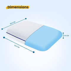 Cooling Gel Memory Foam Pillow, For Pain Relief, White Pillow, Size - Medium | Cervical Pillows For Spondylitis Neck & Shoulder Pain Relief, Bed Sleeping, Orthopedic Support, Blue Pipping