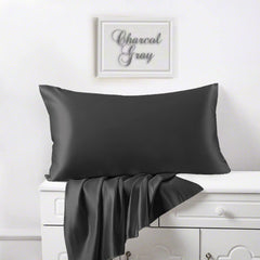Plain Elastic Fitted King Size Bedsheet With 2 Pillow Cover - 108 X 108 Inches, Charcoal Grey | 400 Thread Count Silky Soft | Naturally Soft, Breathable, & Skin-Friendly