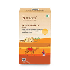 Teabox Jaipur Masala Chai Tea - 250gm, 8.8 Ounce | Blended With Cinnamon, Almond & Natural Orange - Inspired By The Opulent Palaces Of Jaipur | Medium Caffeine Tea Leaf
