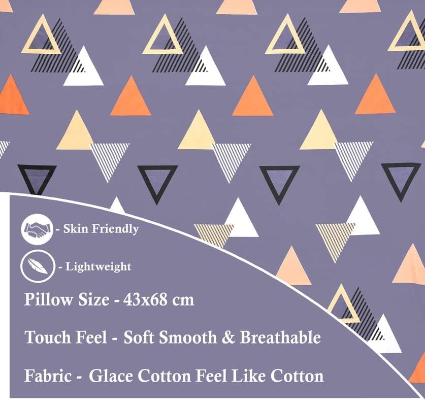 1 Single Bedsheet With 1 Matching Pillow Covers For Single Bed | 60 X 90 Inches, Grey & White - Soft Touch & Smooth, Super Soft Premium Brushed Glace Cotton Bedsheet