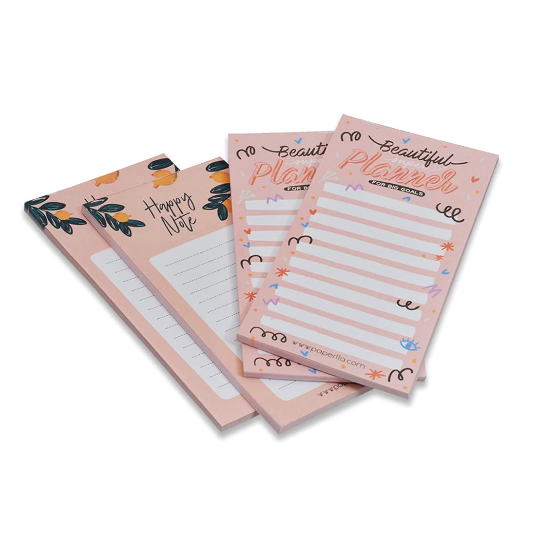 Daily Planner Writing Pads, To Do List Notepads, Pocket & Travel Easy Tear Off Pad | Set Of 4
