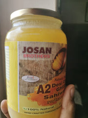 Organic Natural A2 Sahiwal Desi Cow Ghee By Josan Brothers | Rich In Calcium & Iron Healthy Nutrients Pure Desi Sahiwal Cow Ghee | (1 Litr) 33.8 Ounce | Jar Pack