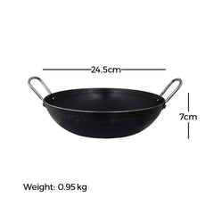 Super Smooth Black Cast Iron Cookware Set - Tawa 30.5 Cm + Kadai 25.4 Cm, 2.5 Liters + Fry Pan 25.4 Cm, 1.9 Liters | Kitchen Cooking Combo Pots & Pans Set Of 3 Pcs - Naturally Nonstick