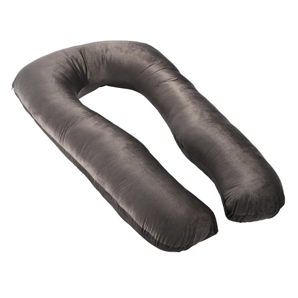 Pregnancy & Nursing Pillow Combo, U Shape Maternity Pillow, Charcoal Grey | For Pregnancy Sleeping, 5 In 1 Multipurpose Use, Nursing Pillow | For Breastfeeding With Cotton Removable Cover