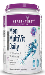 Healthyhey Nutrition Multivitamin For Men, Multi - Vit Daily With 13 Vitamins & 10 Minerals | 60 Vegetable Capsules , 100gm 0.2lbs