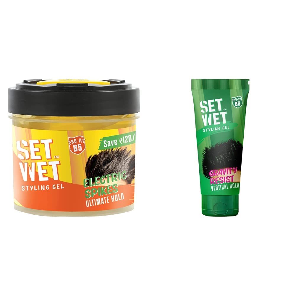 Set Wet Hair Gel Ultimate Hold, 250ml 8.4 Fl.oz. & Set Wet Hair Gel Vertical Hold 100ml 3.4 Fl.oz.