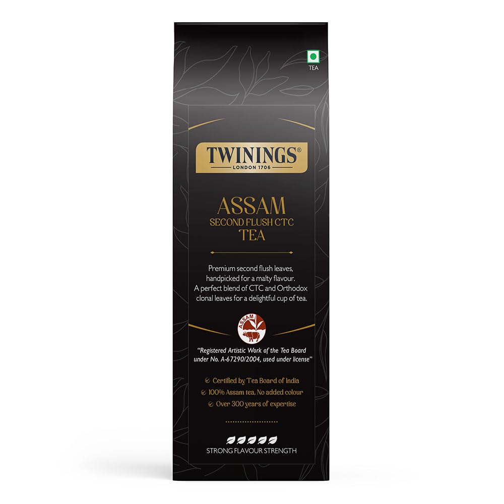 Twinings Origins Assam Second Flush CTC Tea - 250gm, 8.8 Ounce | Strong Flavor Strength - Premium Black Tea Malty, Robust Flavor | No Added Color, Caffeine Free
