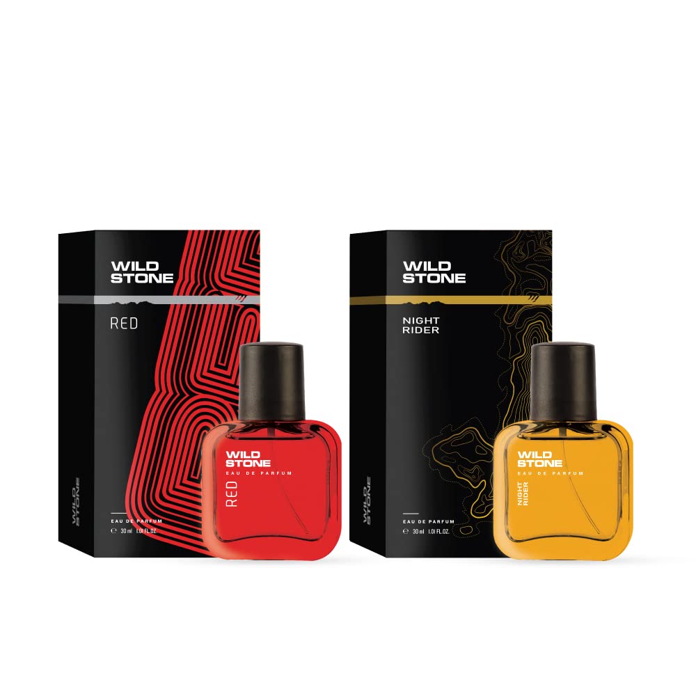 Wild Stone Night Rider & Red Eau De Perfume 60ml 2.0 Fl.oz. | Perfect Gift For Husband | Pack Of 2