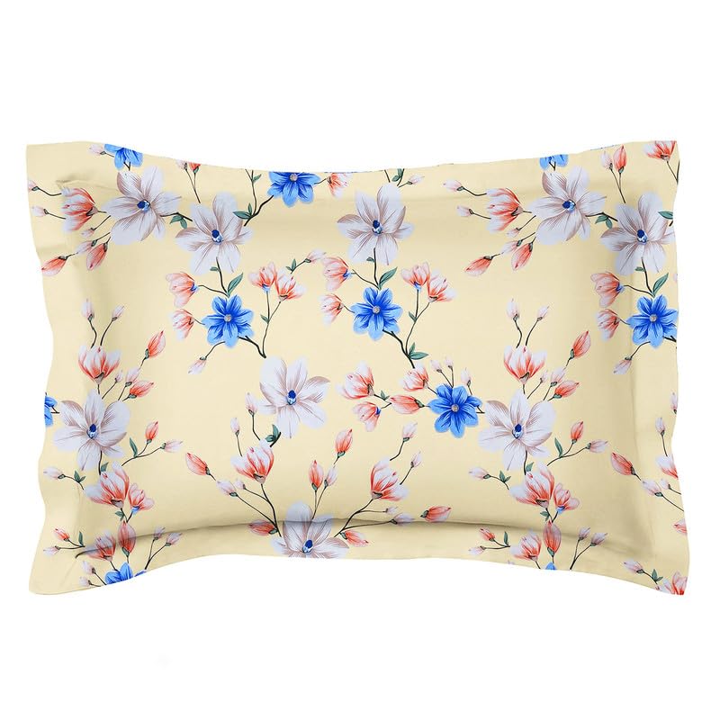 Single Bed Sheet With 1 Pillow Covers For Single - 60 X 90 Inches, Cream | Super Soft Premium Brushed Glace Cotton Bedsheet