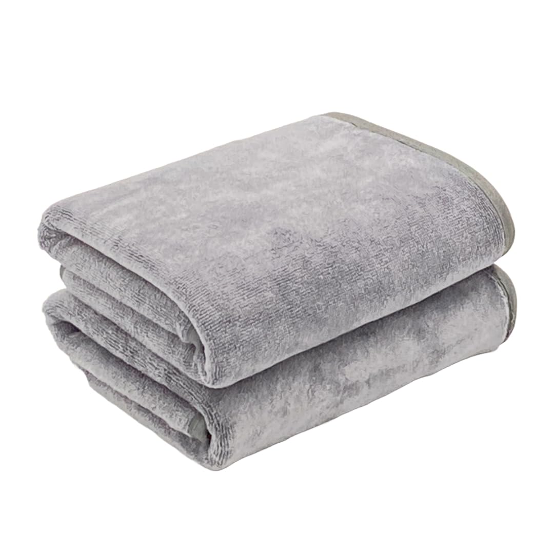 Patpug Ultra Soft Microfiber Hand Towel 400 | Comfortable, Fade Resistant, Highly Absorbent, Quick Drying Towel (Dark Grey) - 2 Piece