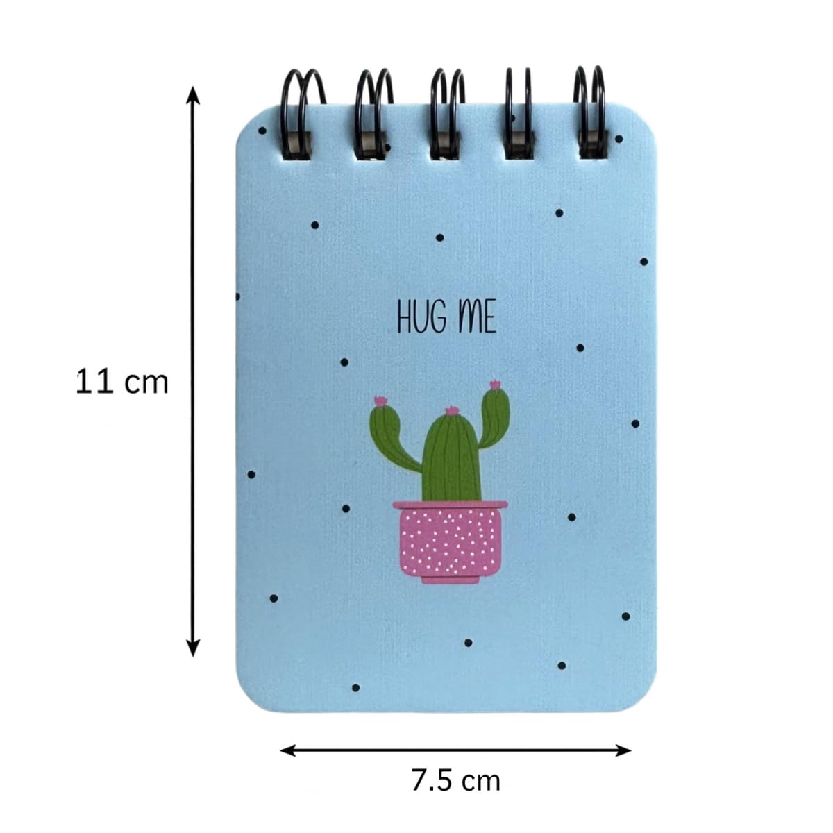 Spiral Pocket Notebook, Cute Mini Notepad, Handy Notebook For School, Office (Hug Me) Pack Of 1