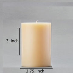 JASMINE HIGHLY FRAGRANCE PILLAR CANDLE 3INCH FOR DECORATE BUNNING TIME 30 HOURS