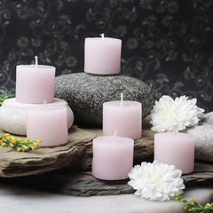 PURPLE LAVENDER FRAGRANCE VOTIVE WAX CANDLES SET OF 12 | BURNING TIME 10 HOURS