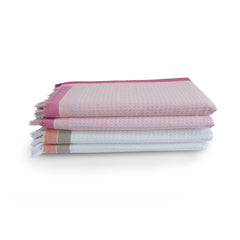 Athom Trendz Trendz Living Light Weight Cotton Premium Waffle Border Bath Towel | Pack Of 4 Multi15