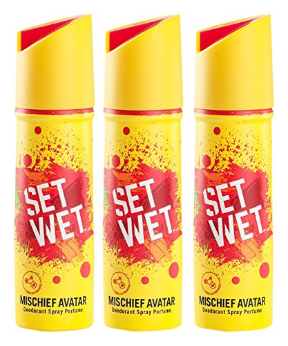 Set Wet Combo Of 3 Mischief Avatar Deodorant Spray Perfume For Men , 150ml Each 5 Fl.oz.