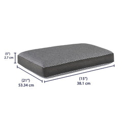 Memory Foam Pillow For Sleeping, Orthopedic Pillows For Neck Pain, Light Grey - 21 X 15 X 5 Inch | Memory Foam Pillows, Bed Pillow, Medium Firm, Care - Light Machine Wash - Set Of 1